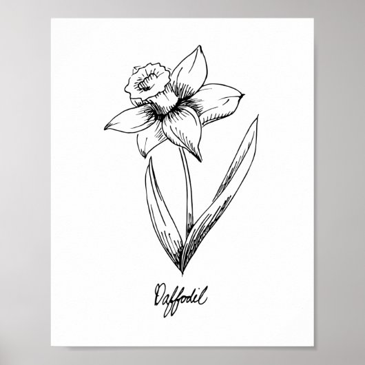Daffodil March Birthday Poster (Voorkant)