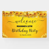 Daffodil March Geboortebloem Verjaardag Spandoek (Horizontaal)