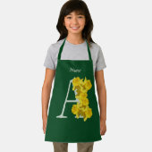 Daffodil Monogram Initiaal A Jouw naam Apron Schort (Insitu)