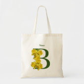 Daffodil Monogram Initiaal B Jouw naam Tote Bag (Voorkant)