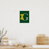 Daffodil Monogram Initiaal G Poster (Keuken)
