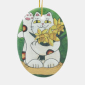 Daffodil Neko Keramisch Ornament (Achterkant)