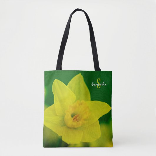 Daffodil on Green Tote bag (Devant)