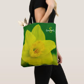 Daffodil on Green Tote bag (De près)