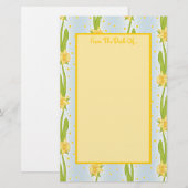 Daffodil Pattern Briefpapier (Voorkant / Achterkant)