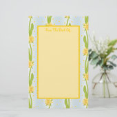 Daffodil Pattern Briefpapier (Staand voorkant)