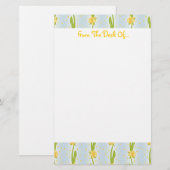 Daffodil Pattern Briefpapier (Voorkant / Achterkant)