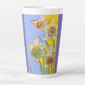 Daffodil Peinture Main Peint floral Latte Mug (Devant)