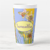 Daffodil Peinture Main Peint floral Latte Mug (Devant)