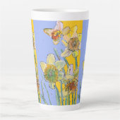 Daffodil Peinture Main Peint floral Latte Mug (Devant)