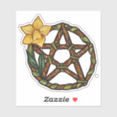 Daffodil Pentacle Ostara Art Sticker (Vel)