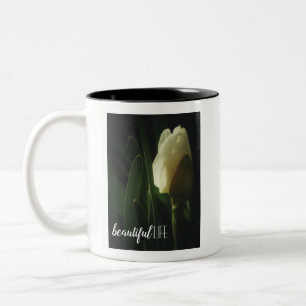 Daffodil Photography Beauful Life Quote Tweekleurige Koffiemok