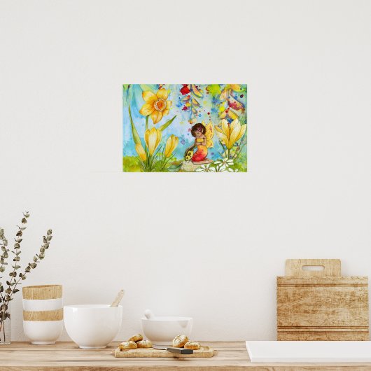Daffodil Pixie Waterverf Poster (Keuken)