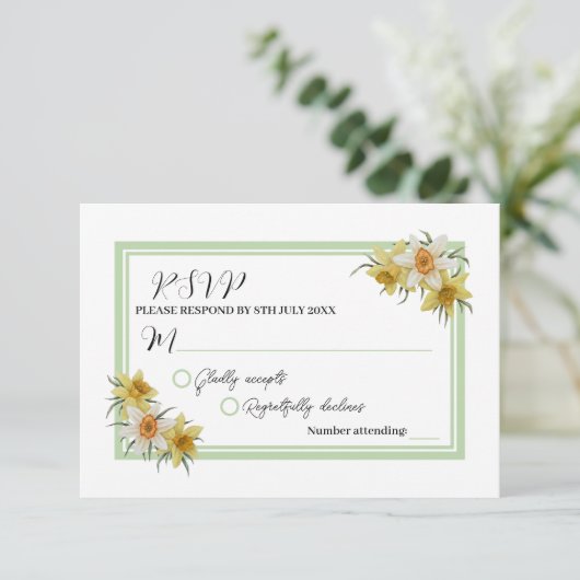 Daffodil Respons Kaart (Staand voorkant)