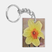 Daffodil Scriptsleutel Ring Sleutelhanger (Voorkant Links)