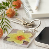 Daffodil Scriptsleutel Ring Sleutelhanger (Voorkant Rechts)
