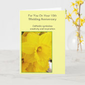 Daffodil Specialized 10th Wedding Jubileum Kaart (Gele Bloem)