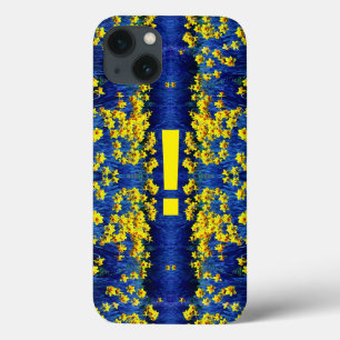 Daffodil Spring Exclamation Mark Yellow Blue iPhone 13 Hoesje