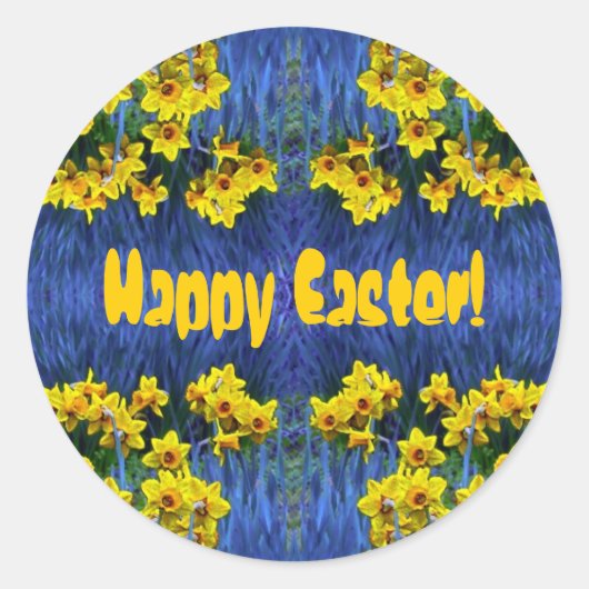 Daffodil Spring Fantasy Ronde Sticker (Voorkant)
