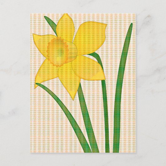 Daffodil Springtime Geel bloemenontwerp Briefkaart (Voorkant)