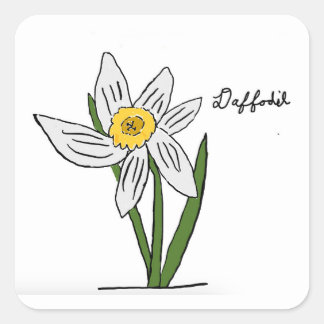 Daffodil-Sticker Vierkante Sticker