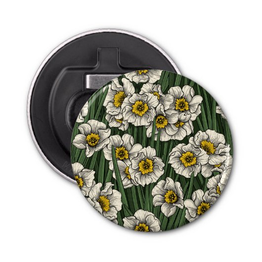 Daffodil tuin button flesopener (Voorkant)
