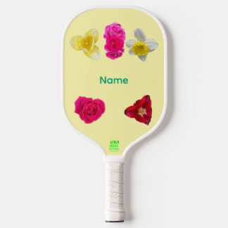 Daffodil, Tulips,and Roses Pickleball Paddle