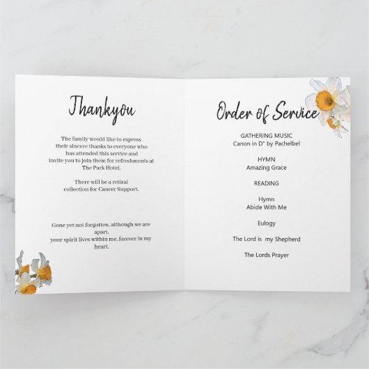 Daffodil Viering van het Leven Programma (Binnen)