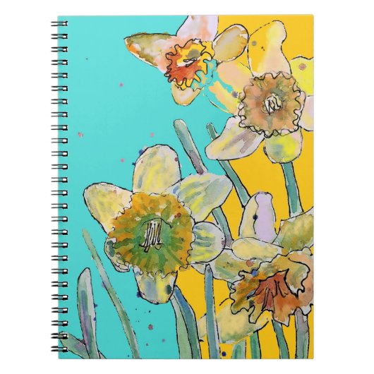 Daffodil Watercolor Journal Floral Notebook (Devant)