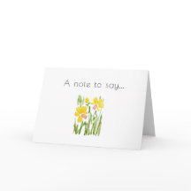 Daffodil Watercolor Note Kaart