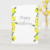 Daffodil Waterverf Birthday Kaart (Gele Bloem)