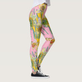Daffodil Waterverf Bloemroze Leggings (Rechts)