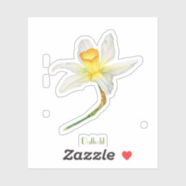 Daffodil waterverf Custom-Cut Vinyl Sticker