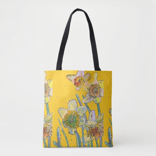Daffodil Waterverf floral Dames Art Canvas tas (Voorkant)
