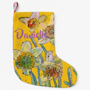 Daffodil Waterverf Flowers Floral Name Stocking Kleine Kerstsok