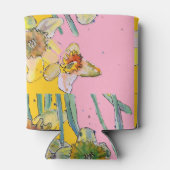 Daffodil Waterverf Geel Roze floreel Blikjeskoeler (Achterkant)