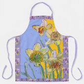 Daffodil Waterverf Kleurrijke bloem Schort (Voorkant)