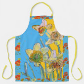 Daffodil Waterverf Kleurrijke bloem Schort (Voorkant)