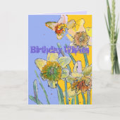Daffodil Waterverf Yellow Spring Flower Art-kaart Kaart (Voorkant)