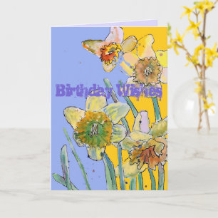 Daffodil Waterverf Yellow Spring Flower Art-kaart Kaart