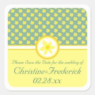 Daffodil Wedding, bewaar de datum stickers
