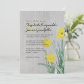  Daffodil Wedding Invitations Kaart (Staand voorkant)