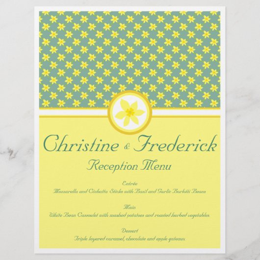 Daffodil Wedding, menu en programma flyers (Voorkant)