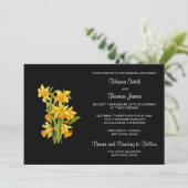 Daffodil Yellow Floral Wedding Kaart (Staand voorkant)