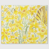 Daffodil Yellow Flower Wrapping Paper Cadeaupapier (Vlak)
