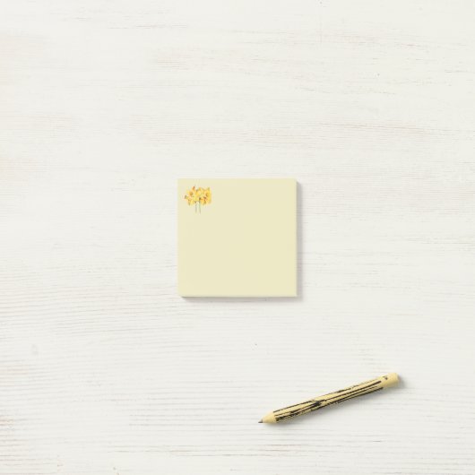 Daffodil yellow Post merkt op Post-it® Notes (Op bureau)