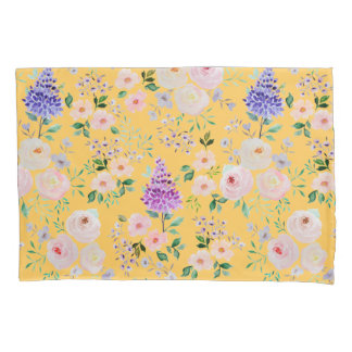 Daffodil Yellow Waterverf Floral Kussensloop
