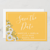  Daffodil Yellow & White Daisies Save The Date (Voorkant / Achterkant)