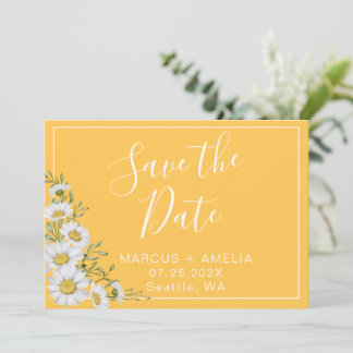 Daffodil Yellow & White Daisies Save The Date