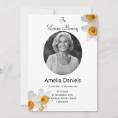 Daffodile blanc dans l'amour carte funéraire mémoi (Devant)